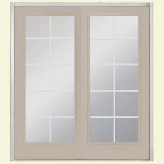 Masonite 60 in. x 80 in. Canyon View Prehung Right Hand Inswing 10 Lite Steel Patio Door with No Brickmold 32845