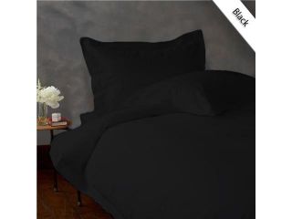 Super Soft and Elegant 3PC Duvet Set 400 Thread Count Cal King 100% Egyptian Cotton Black Solid by HotHaat