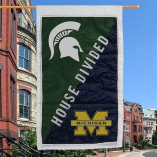 Michigan Wolverines/Michigan State Spartans Houde Divided 28 x 44 Applique Flag