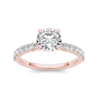 De Couer 14k Rose Gold 1ct TDW Diamond Engagement Ring (H I, I1 I2