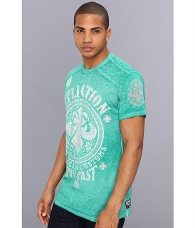 affliction ac battlefield s s 50 50 tee kelly green burnout wash