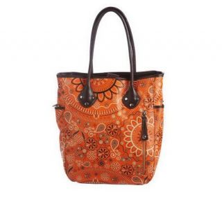 As Is Isaac Mizrahi Live! Signature Print Double Handle Tote —