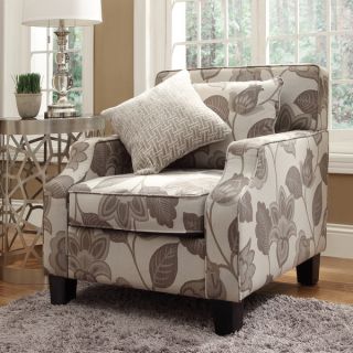 INSPIRE Q Broadway Grey Floral Sloped Track Arm Chair   16076377