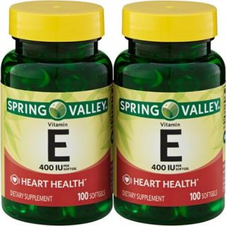 Spring Valley Heart/Immune Health 400 I.U. Vitamin E Supplement, 100 pc, 2 ct