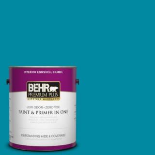 BEHR Premium Plus 1 gal. #P480 6 Aruba Blue Eggshell Enamel Interior Paint 230001