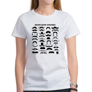CafePress Womens Know Your 'Staches T Shirt