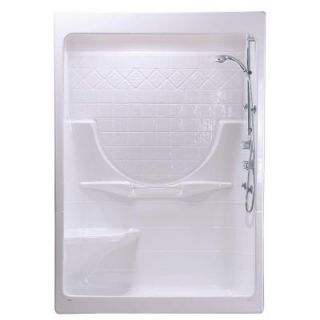 MAAX Montego I 33 in. x 59 1/4 in. x 85 in. Shower Stall with Left Seat in White 101125 000 001 004