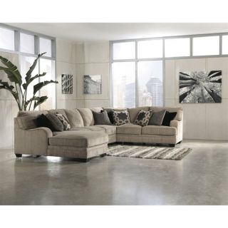 Ashley Furniture Katisha Right Facing 4 Piece Sectional in Platinum   305 16 99 77 56 KIT