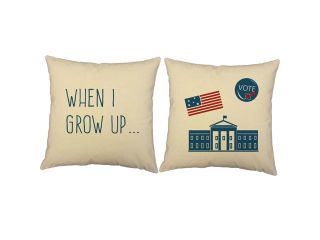 2pc President Throw Pillows 18x18 White Outdoor Cushions