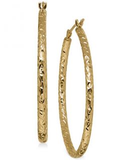 Oval Tube Hoop Earrings in 10k Gold   Earrings   Jewelry & Watches
