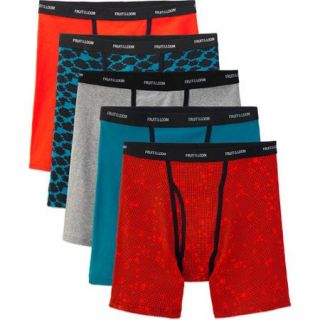Fruit of the Loom Men's Ringer Style Assorted Color Boxer Briefs, 5 Pack