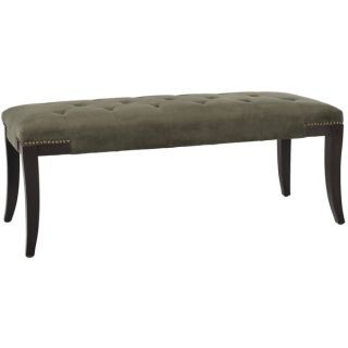 Sheila Linen Bench with Nailhead and Crystal Detail