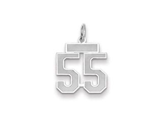 The Jersey Small Jersey Style Number 55 Pendant in 14K White Gold