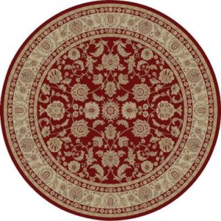Concord Global Trading Imperial Bergama Red 5 ft. 3 in. Round Area Rug 11900