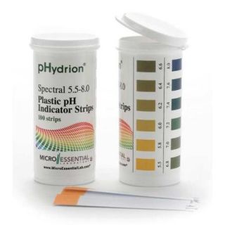 MICRO ESSENTIAL 9700 pH Strips, Hydrion Spectral, 5.5 8, PK 100