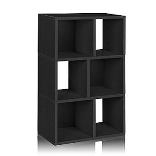 Way Basics Laguna 3 zBoard Recycled Paper Shelf Bookcase, Black