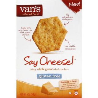 Van's Say Cheese! Crispy Whole Grain Baked Crackers, 5 oz, (Pack of 6)