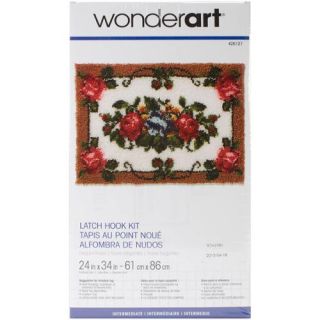 Wonderart Latch Hook Kit 24"X34" Elegant Rose