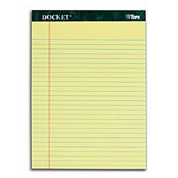 TOPS Docket Writing Pads 8 12 x 11 34  Legal Ruled 50 Sheets Canary Pack Of 12 Pads