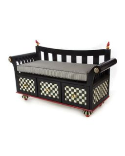 MacKenzie Childs Courtly Check Boot Bench