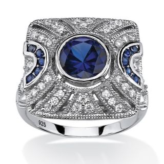 PalmBeach 3.19 TCW Lab Created Blue Sapphire and Cubic Zirconia