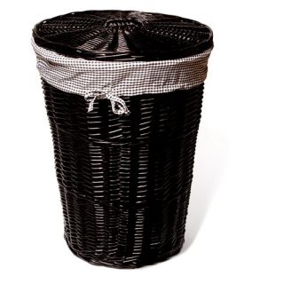 Large Wicker Laundry Hamper in Black, Your Pick of Liner Colors
