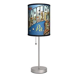 Lamp In A Box Travel Philadelphia Postcard 20 H Table Lamp with Drum Shade