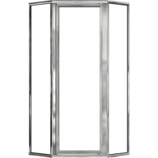 Basco Deluxe 22 5/8 in. x 65 1/8 in. Framed Neo Angle Shower Door in Silver 160LSACL