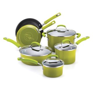 Rachael Ray Porcelain II Green 10 piece Cookware Set with $30 Mail in
