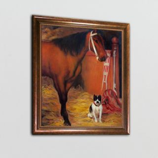 At The Stables, Horse and Dog, 1861 by Edgar Degas Framed Painting