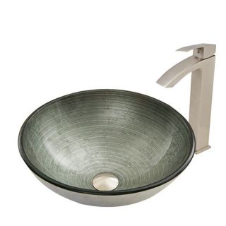 Simply Glass Vessel Bathroom Sink and Duris Faucet Set
