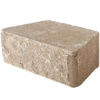 Pavestone RockWall 4 in. x 12 in. Pecan Small Concrete Garden Wall Block (144   Pieces per Pallet) 87524