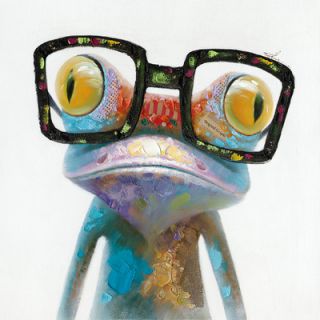 Moes Home Collection Smart Frog Painting Print on Wrapped Canvas