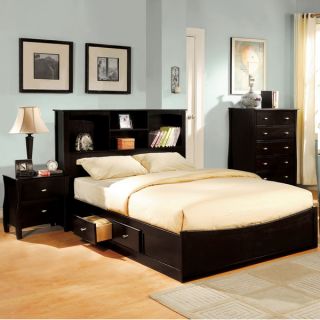 Furniture of America Elisandre Espresso 3 Piece Bookcase Style Bedroom