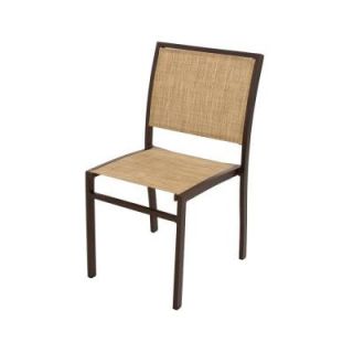POLYWOOD Bayline Textured Bronze/Burlap Sling Patio Dining Side Chair A190 16912