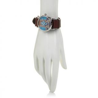 Brillier Americana Collection Hand Set Gemstone Dial Watch   8032973