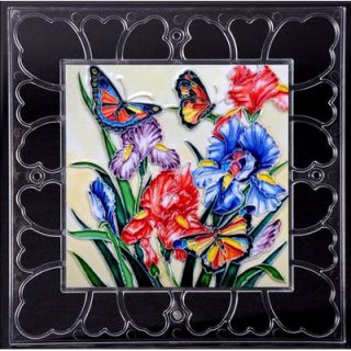 EnVogue 12 x 12 Frame   Butterflies and Flowers Art Tile in Multi