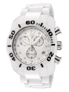 Mens Ceramic White Chronograph Dial Watch by Swiss Legend