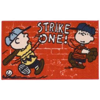 Peanuts Friends Strike One Red 1 ft. 6 in. x 2 ft. 6 in. Accent Rug 260017