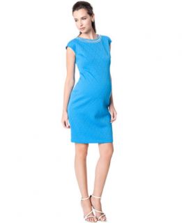 Donna Morgan Maternity Jersey Knit Jewel Detail Dress   Maternity