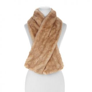 G by Giuliana Faux Fur Pull Through Scarf with Pouch   7875825