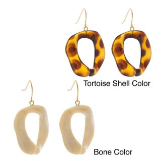 NEXTE Jewelry Goldtone Tortoise Shell or Bone Acrylic Wavy Earrings