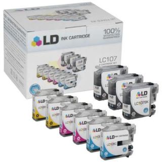 LD Brother Compatible LC107 and LC105 Bulk Set of 9 Ink Cartridges: 3 Black & 2 each of Cyan / Magenta / Yellow for MFC J4310DW, MFC J4410DW, MFC J4510DW, MFC 4610DW & MFC J4710DW Printers