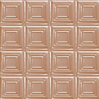 Shanko 2 ft. x 2 ft. Lay in Suspended Grid Tin Ceiling Tile in Satin Copper (24 sq. ft. / case) CO204 2 c