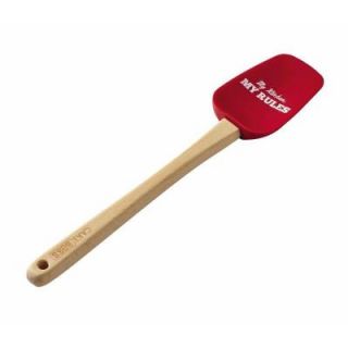 Cake Boss Novelty Tools 11.5 in. Silicone Spoonula with My Kitchen and My Rules in Red 59737
