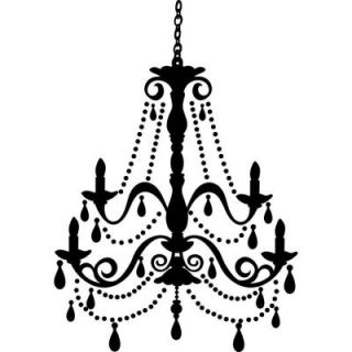 RoomMates 36 in. x 25 in. Chandelier with Gems Peel and Stick Giant Wall Decal RMK1805GM