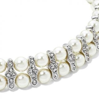 Joan Boyce Simulated Pearl and Crystal Coil Necklace   7102867