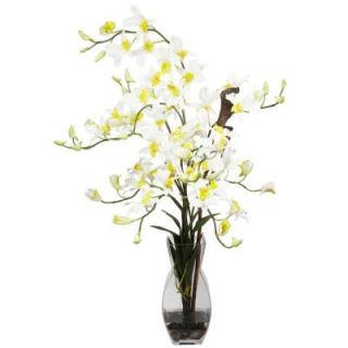 35 in. H Cream Dendrobium with Vase Silk Flower Arrangement 1190 CR