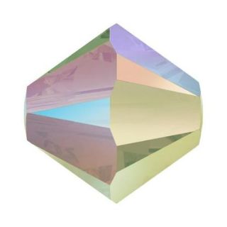 Swarovski Crystal, #5328 Bicone Beads 4mm, 24 Pieces, Crystal Paradise Shine 2X