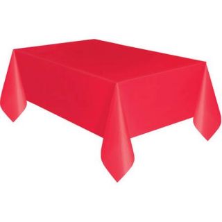 Red Plastic Table Cover, 108" x 54"